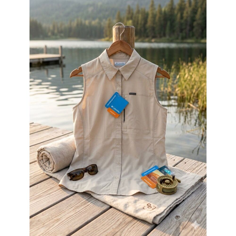 NWT Columbia PFG Tamiami Sleeveless Shirt Tan M